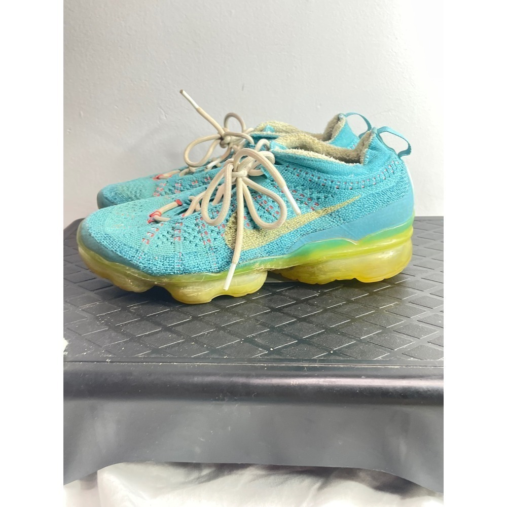 Nike Air Vapormax 2023 Flyknit Turquoise Yellow Sneakers Shoes Size 8.5